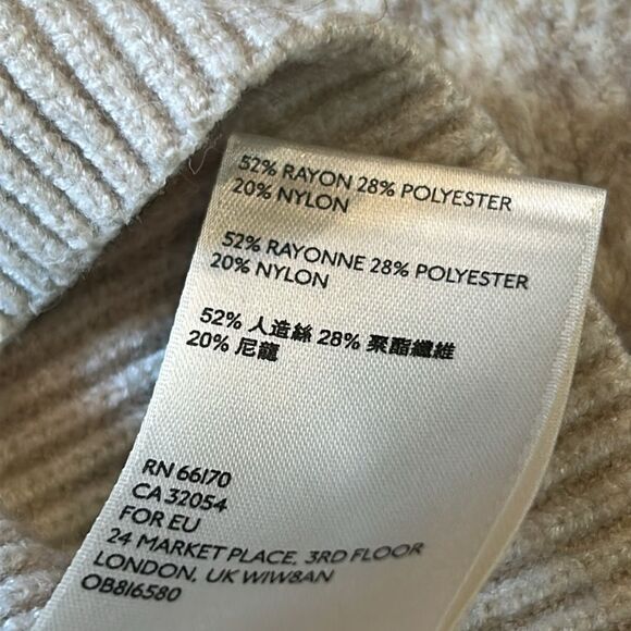 Free People Cream Cowl Neck Sweater Cozy Knit small - Picture 7 of 9